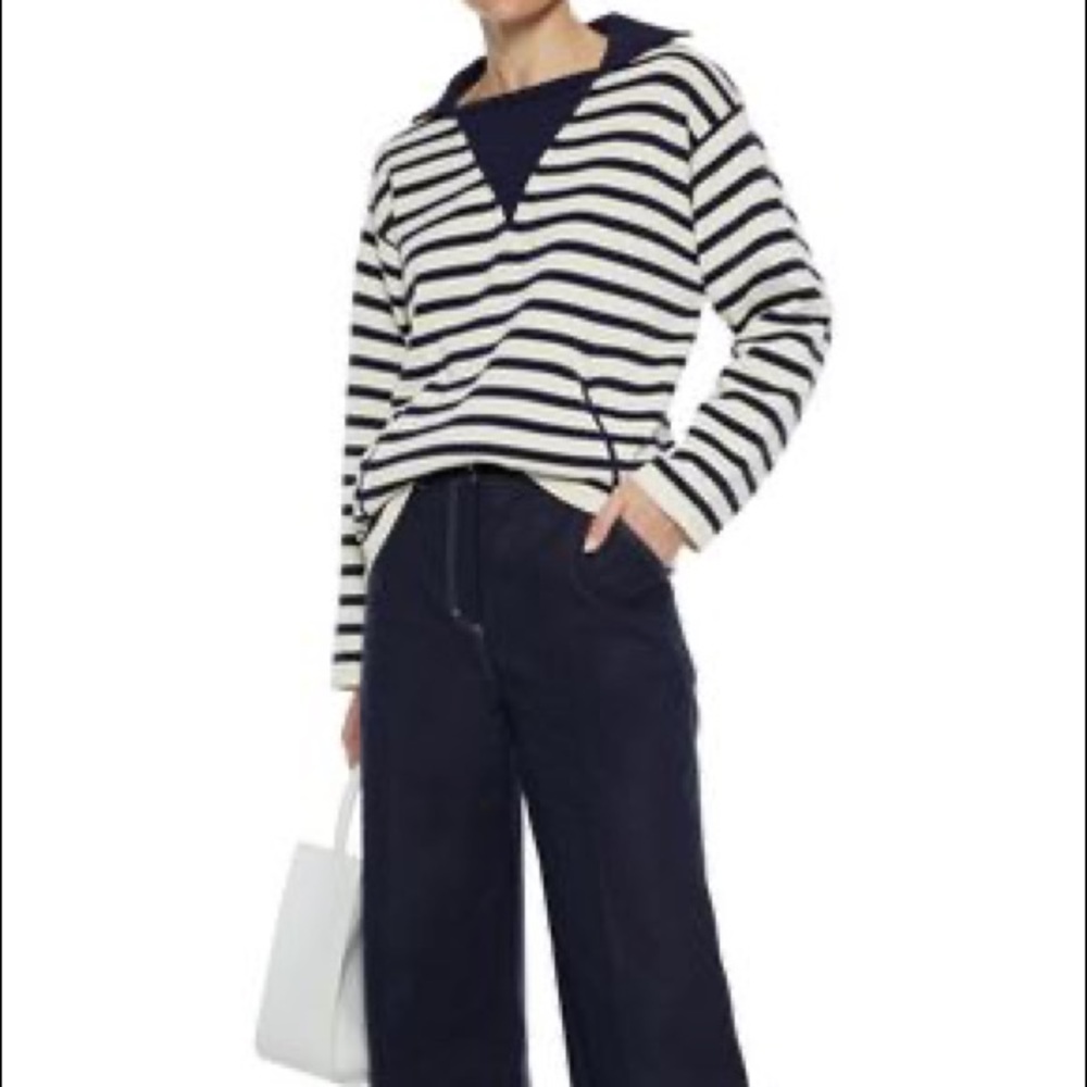 Current/Elliott Elsie navy striped cotton sweater
